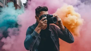 دود رنگی در فضای بسته