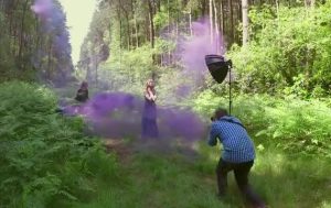 عکس تولد با دودهای رنگي