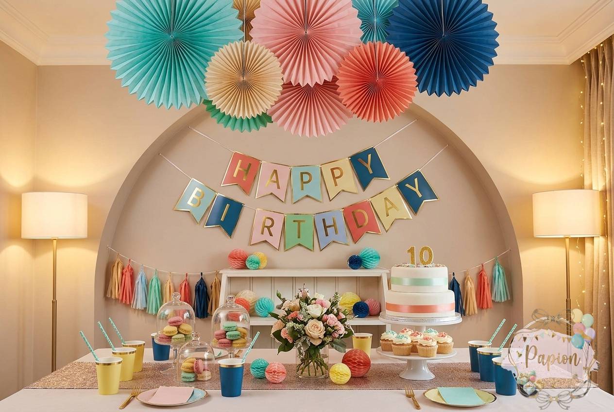 ریسه تولدی طلاکوب Happy birthday تنالیته 7 رنگ Image 2