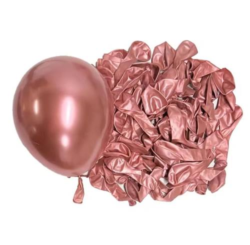 بادکنک لاتکس 6 اینچ کروم رزگلد 100 عددی ( 11 رنگ )