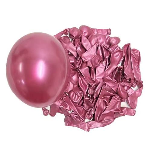 بادکنک لاتکس 6 اینچ کروم صورتی 100 عددی ( 11 رنگ )